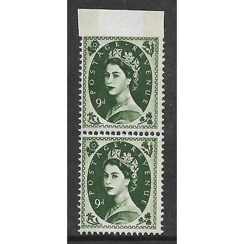 S128a 9d Wilding Violet Phosphor variety - Imperf margin UNMOUNTED MINT MNH