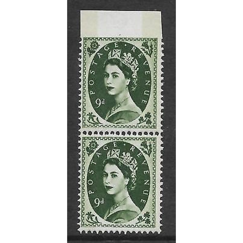 S128a 9d Wilding Violet Phosphor variety - Imperf margin UNMOUNTED MINT