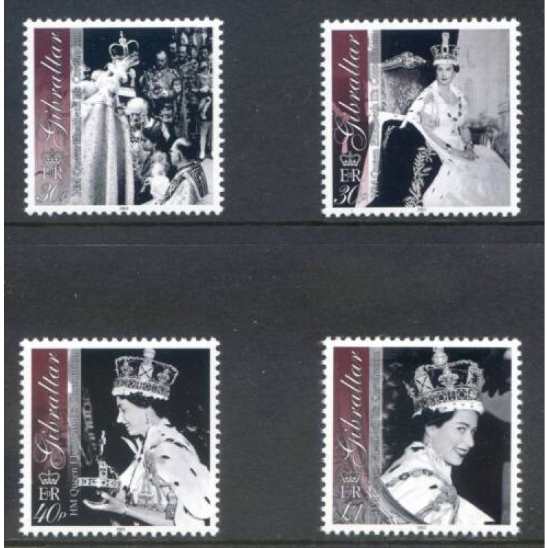 2003 Gibraltar Coronation Anniversary Set SG1031 1035 Unmounted Mint