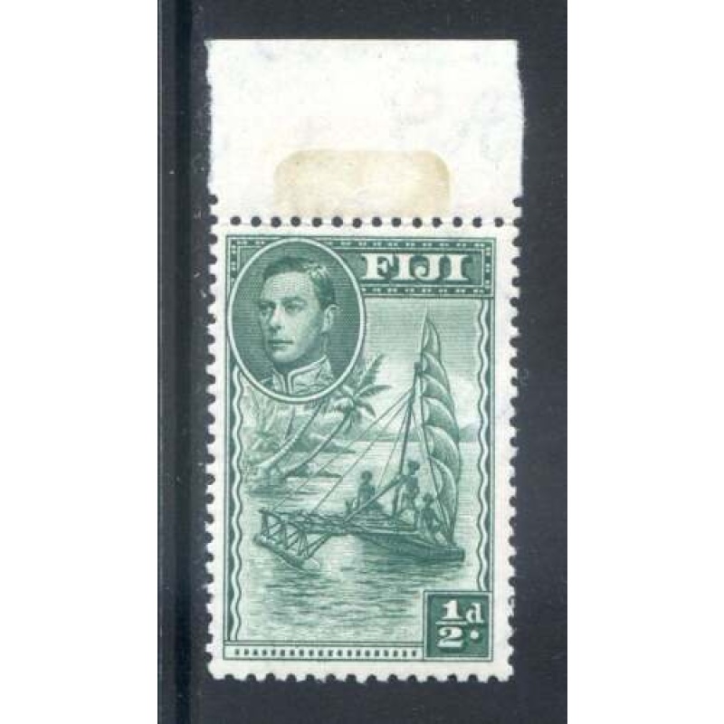 Fiji 1 2d Green SG249a Mounted Mint Marginal