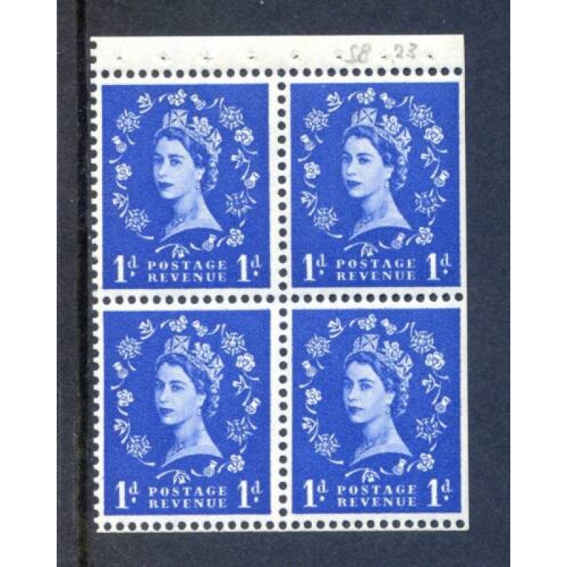 QE2 1d Booklet Pane SGSB27 Unmounted Mint