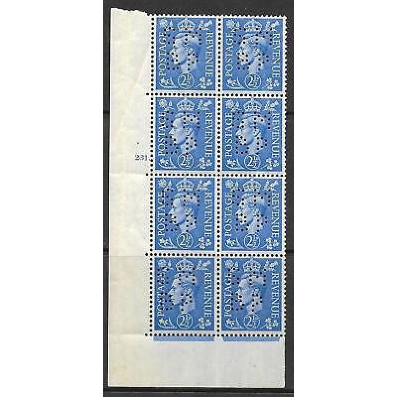 2d Blue Cylinder 231 Dot perf 5(E I) perfin SMBP UNMOUNTED MINT MNH