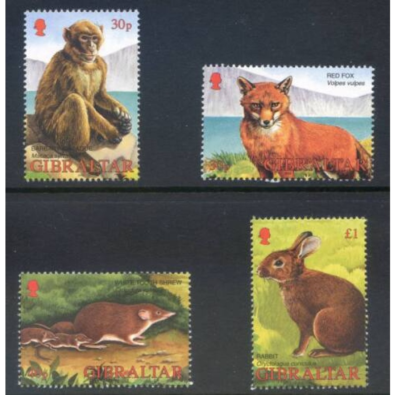 2002 Gibraltar Wildlife Set SG1011 1015 Unmounted Mint