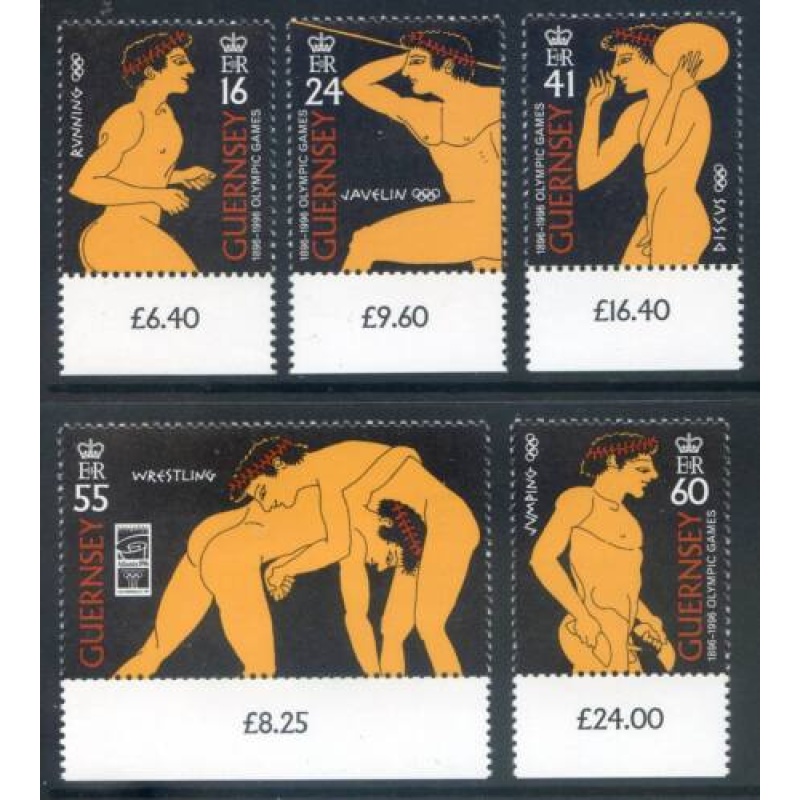 Guernsey 1996 Olympic Games set SG705 709 Unmounted mint