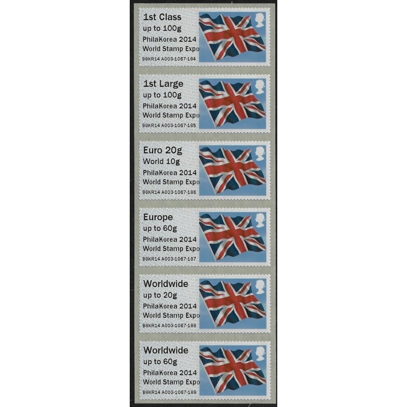 2014 PhilaKorea World Stamp Expo Union Flag Undated Machin post  Go PG NEW