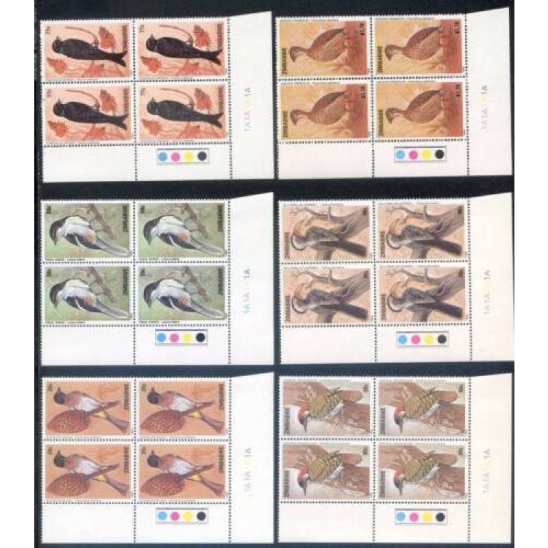 Zimbabwe 1992 Birds set Unmounted Mint T L Blocks 4