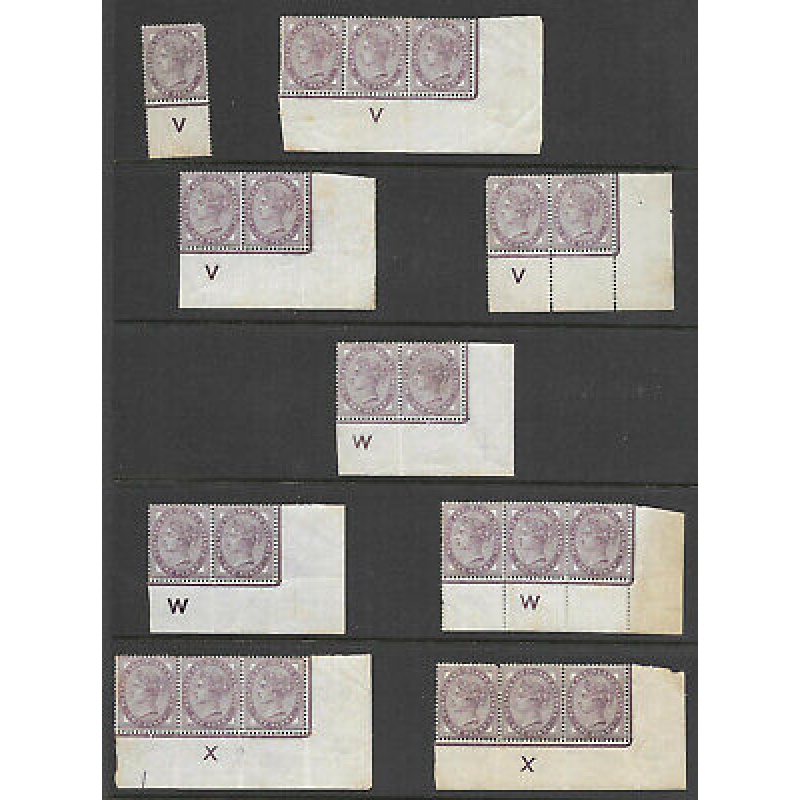 1d Lilac - a selection of mounted mint controls - MOUNTED MINT