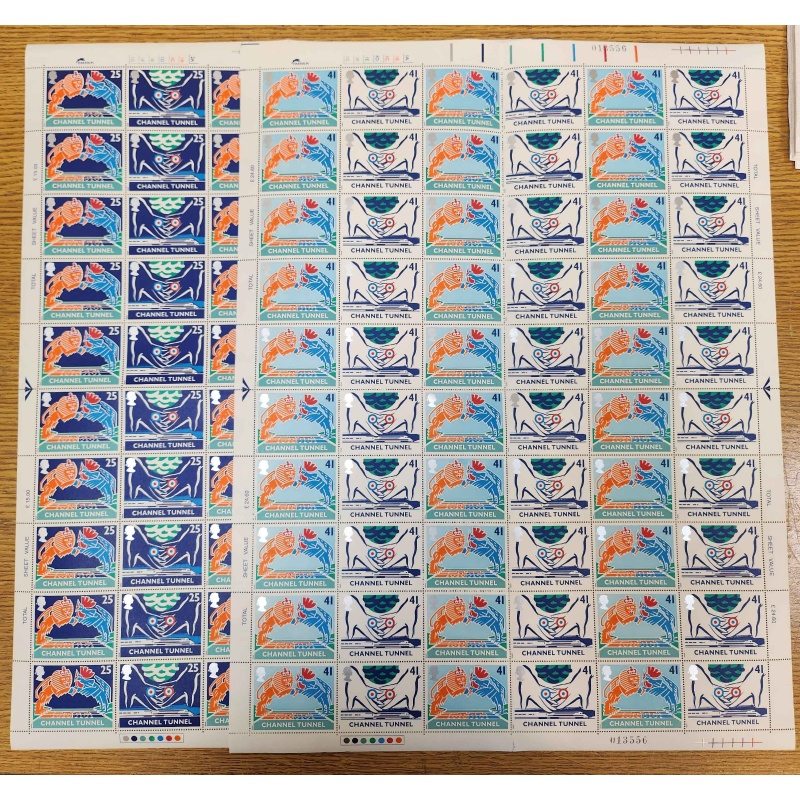 SG 1820 - 1823 1994 Channel Tunnel full Set of full sheets UNMOUNTED MINT