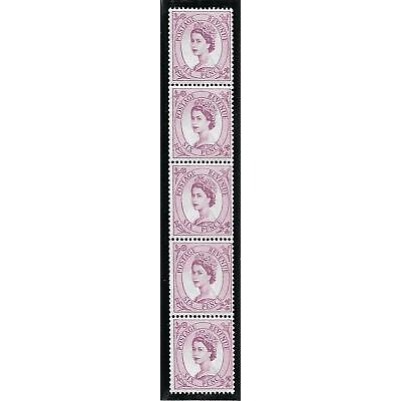 S108 Vertical Wilding Multi Crown on White coil strip UNMOUNTED MINT