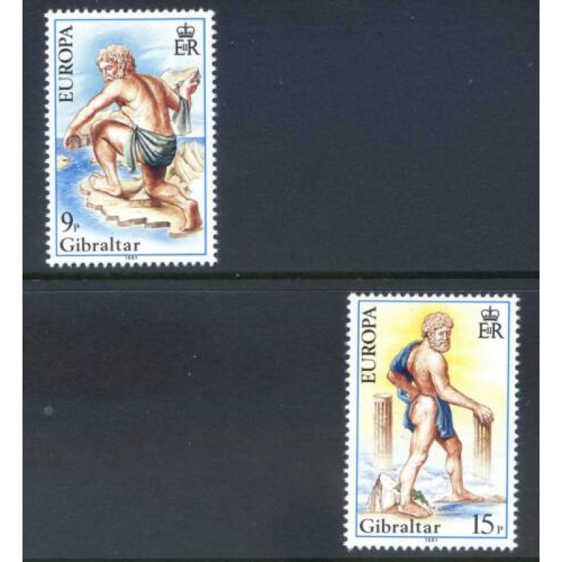 1981 Gibraltar Europa Set SG444 445 Unmounted Mint