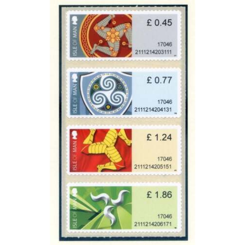 2017 Isle of Man Post and Go Triskelion Set SGFSM1 FSM4 Unmounted Mint