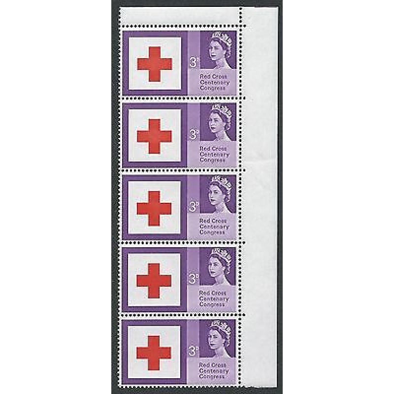 1963 Red Cross 3d (Ord) - Listed Flaw - Repaired Cross R5 6 - MNH