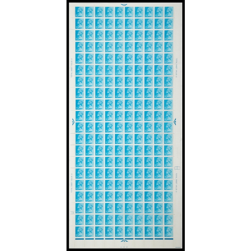 X841 p Decimal Machin Full Sheet Cylinder 8 Dot UNMOUNTED MINT MNH