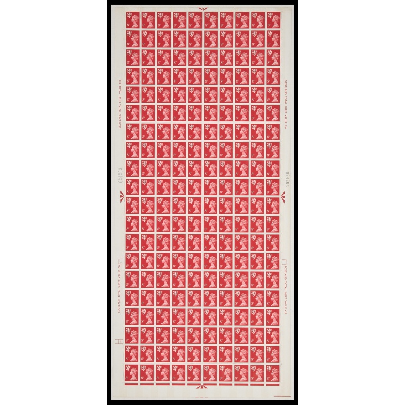 S26 8p Scotland machin Full Sheet cyl 1 No Dot UNMOUNTED MINT MNH