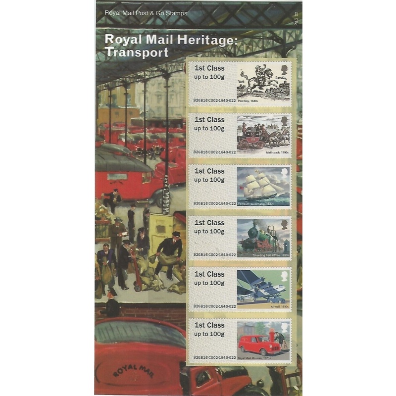 2016 Royal mail heritage: transport post & Go P&G 22 UNMOUNTED MINT