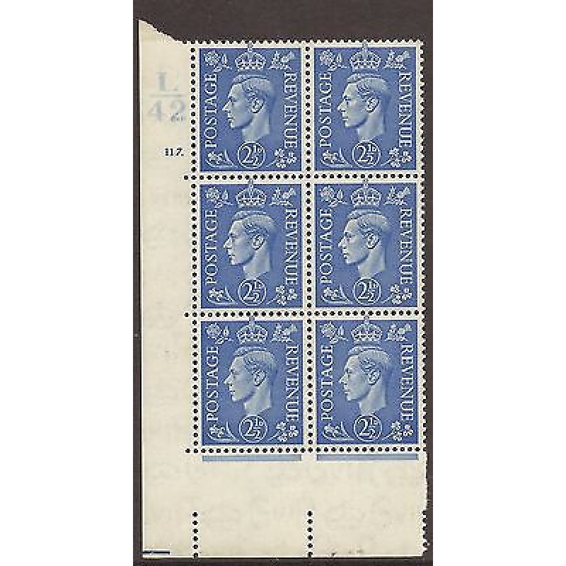 2d Light Blue Cylinder Control L42 117 Dot perf 5(E I) UNMOUNTED MINT MNH