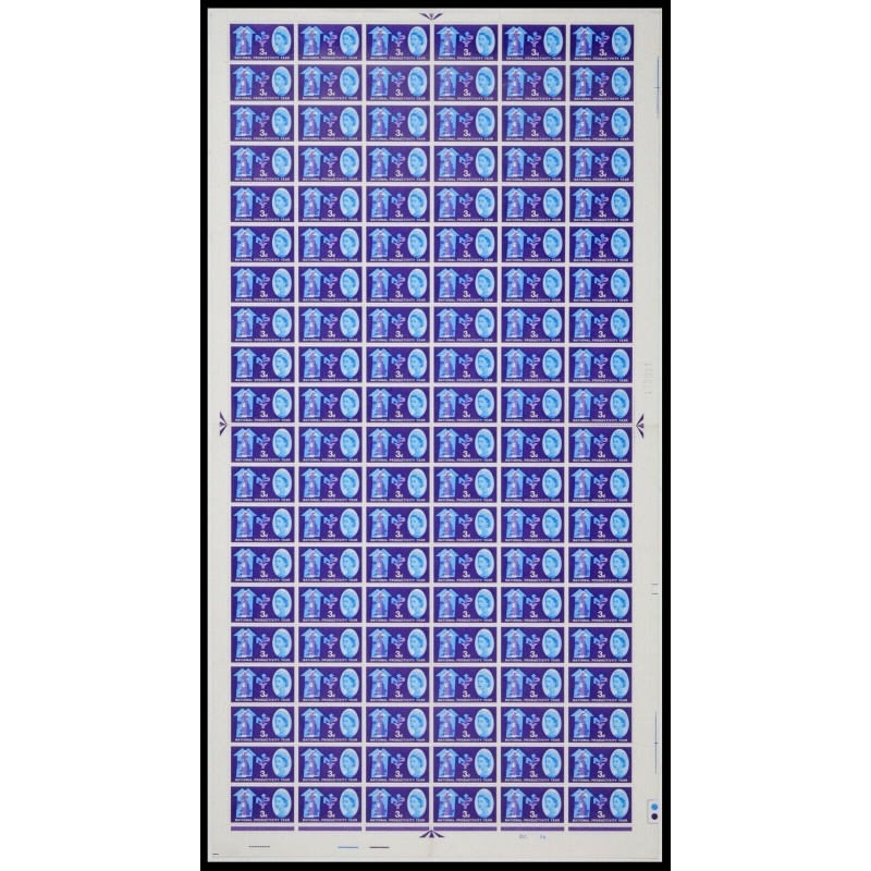 SG632 1962 NPY 3d full sheet No dot with listed varieties unmounted mint