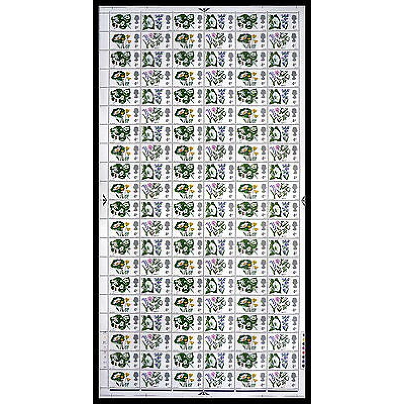 1967 British Wild Flowers 4d (Phos) Complete Sheet UNMOUNTED MINT MNH