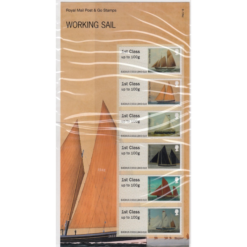 2015 Working Sail post  Go PG 18 UNMOUNTED MINT