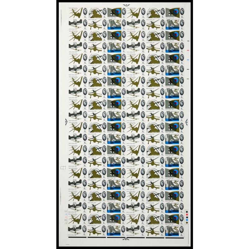 1965 Battle Of Britain 3d cylinder 3a1b1c3d1e dot full sheet UNMOUNTED MINT