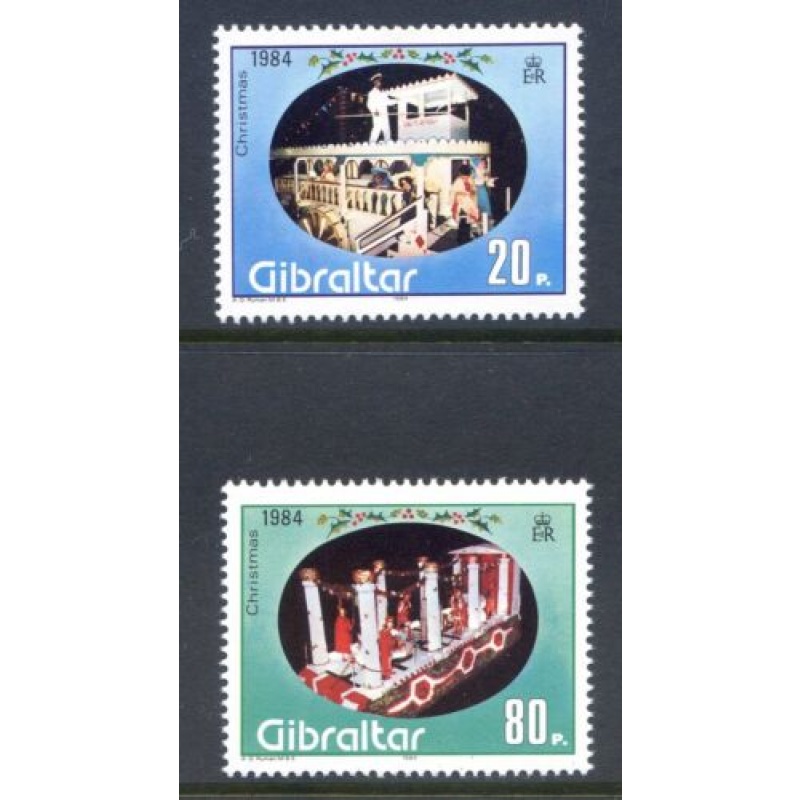 1984 Gibraltar Christmas Set SG514 515 Unmounted Mint