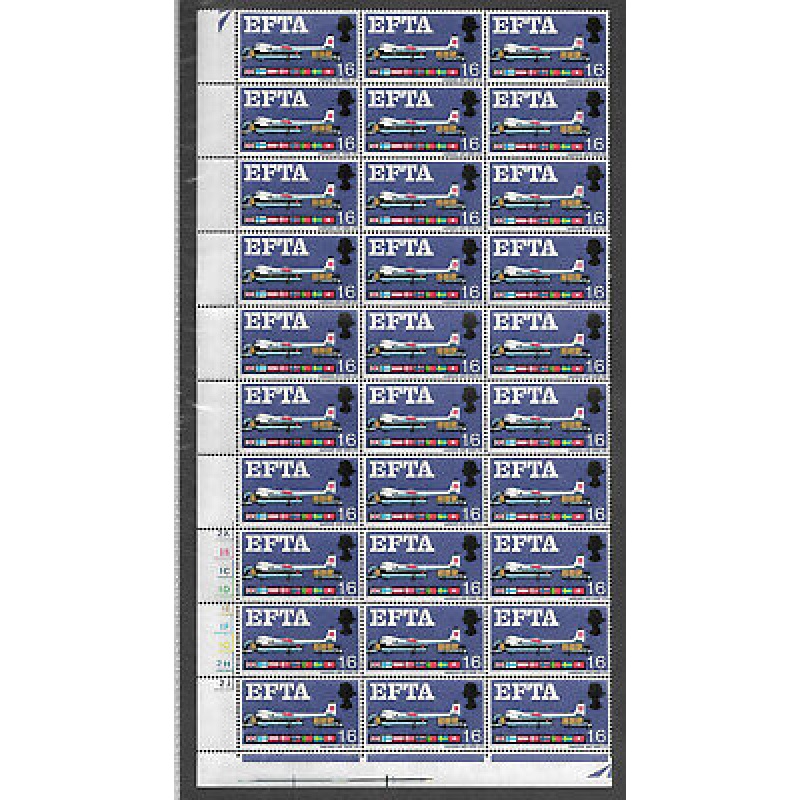 1967 EFTA 1 6 Phos Cylinder Block With Listed Flaws - Broken Ribbon  Frame MNH