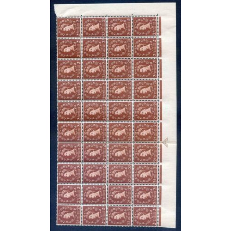 GB 2d Light Red Brown SG543b Unmounted Mint Block 40 with Flaws S38h  K