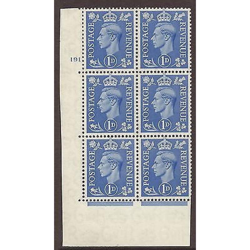 1d light ultramarine 191 No dot cylinder block perf 5(E I) UNMOUNTED MINT MNH