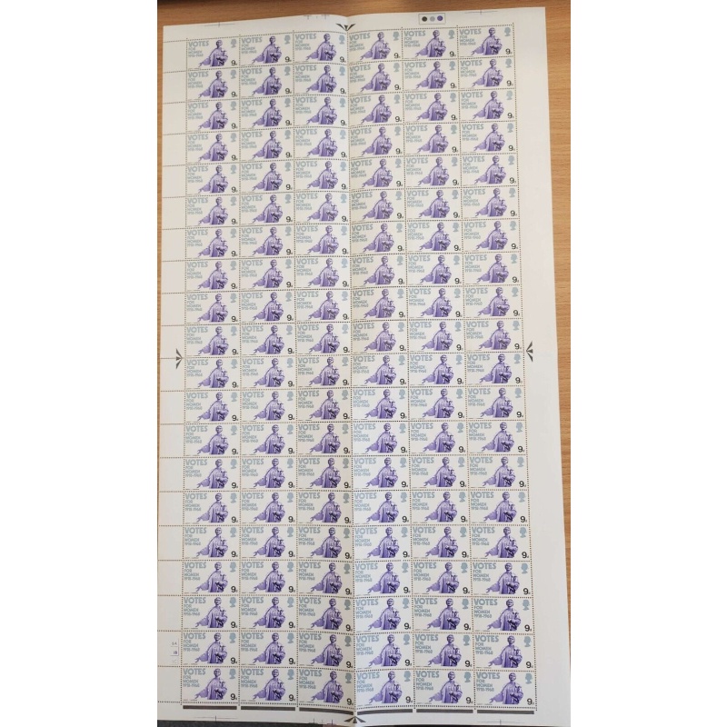 Sg768 1968 Anniversaries 9d Cylinder 1A1B1C No Dot Full sheet Unmounted Mint