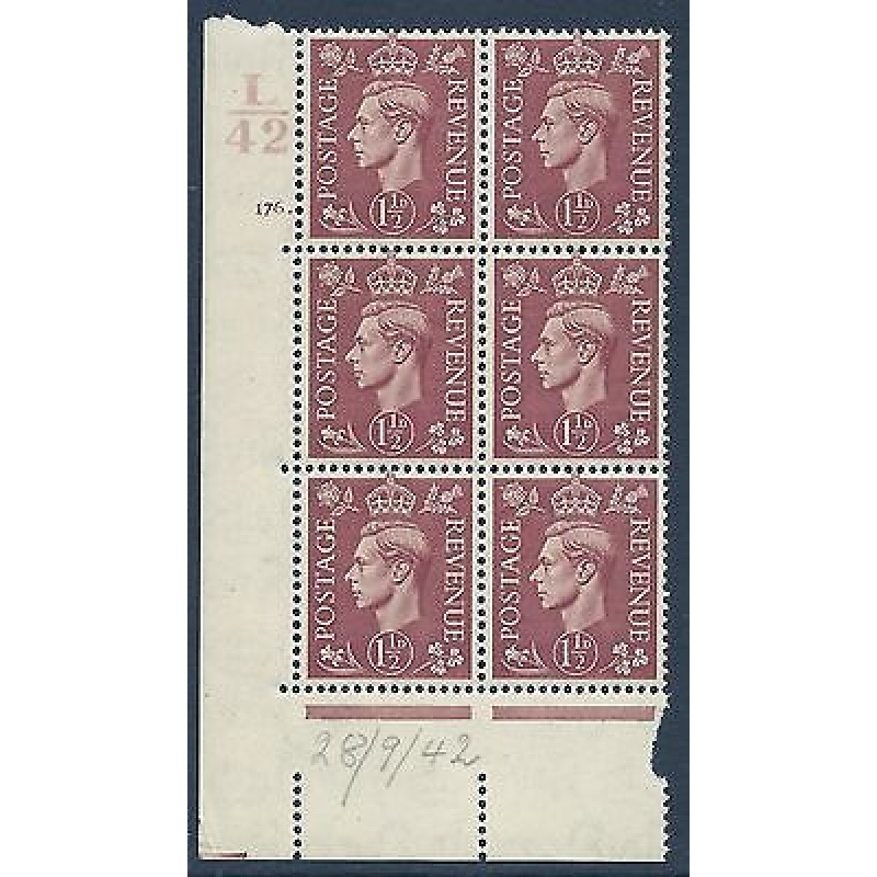 1d Brown Cylinder Control L 42 176 Dot perf 5(E I) UNMOUNTED MINT MNH