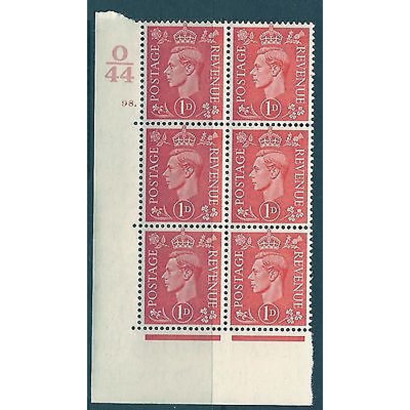 1d Pale scarlet O44 98 Dot cylinder block UNMOUNTED MINT