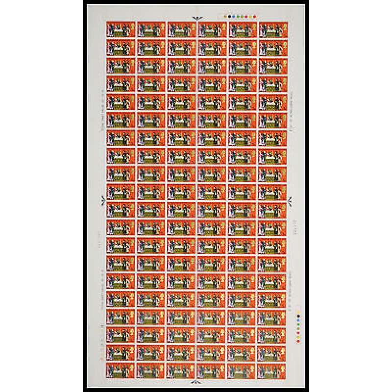 SG819 1970 General Anniversaries 5d No Dot Complete Sheet UNMOUNTED MINT