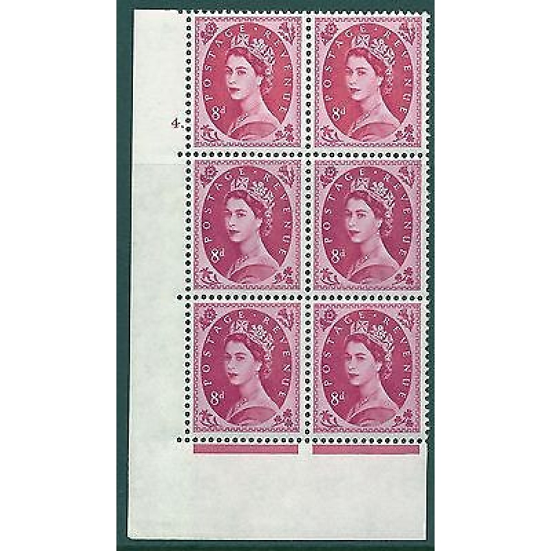 8d Multi Crowns on white cyl 4 Dot perf type A (E I) UNMOUNTED MINT