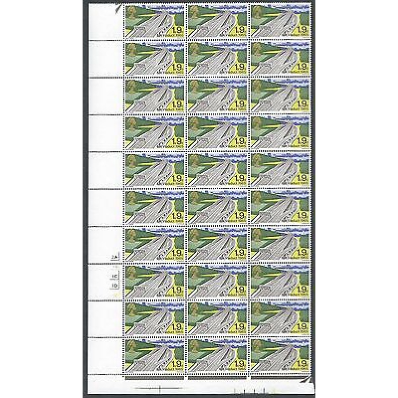 1968 Bridges 1 9  Cylinder Quarter Sheet With Variety - MNH