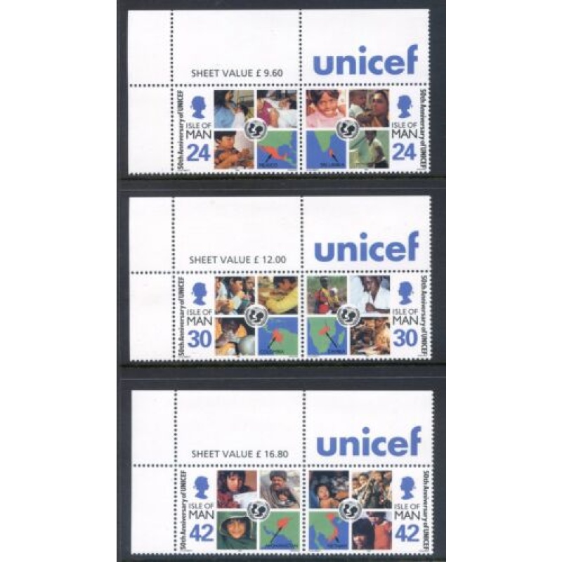 Isle Of Man 1996 Unicef Set SG713 718 Unmounted Mint