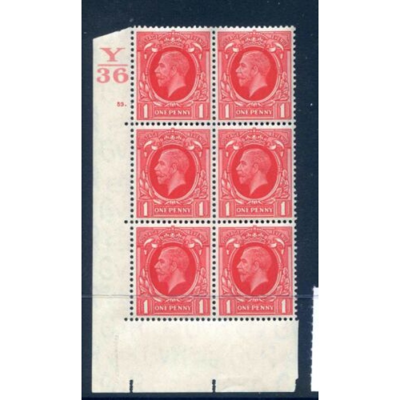 KGV SG440 1d Scarlet Y36 Cyl 53 Dot E I Unmounted Mint