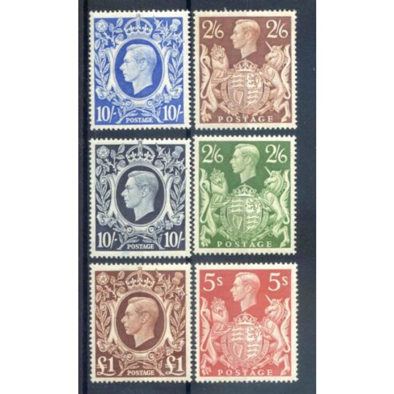 GB SG476 478c Mounted Mint 1939 High Values Set