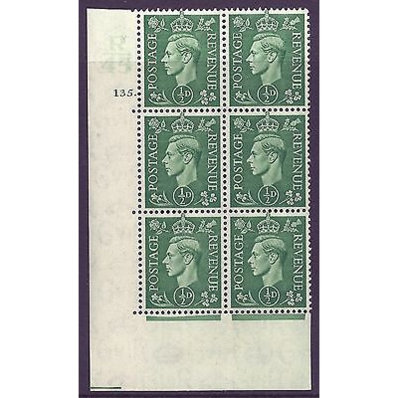 1 2d Pale green R45 135 Dot cylinder block UNMOUNTED MINT