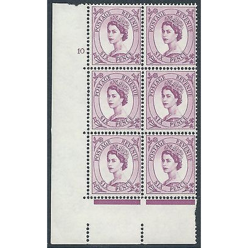 6d Multi Crowns on White cylinder 10 No Dot perf type A (E I) MNH