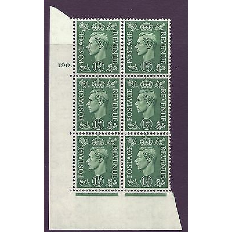 1d Green Colour Change Cylinder 190 Dot perf 5(E I) UNMOUNTED MINT MNH