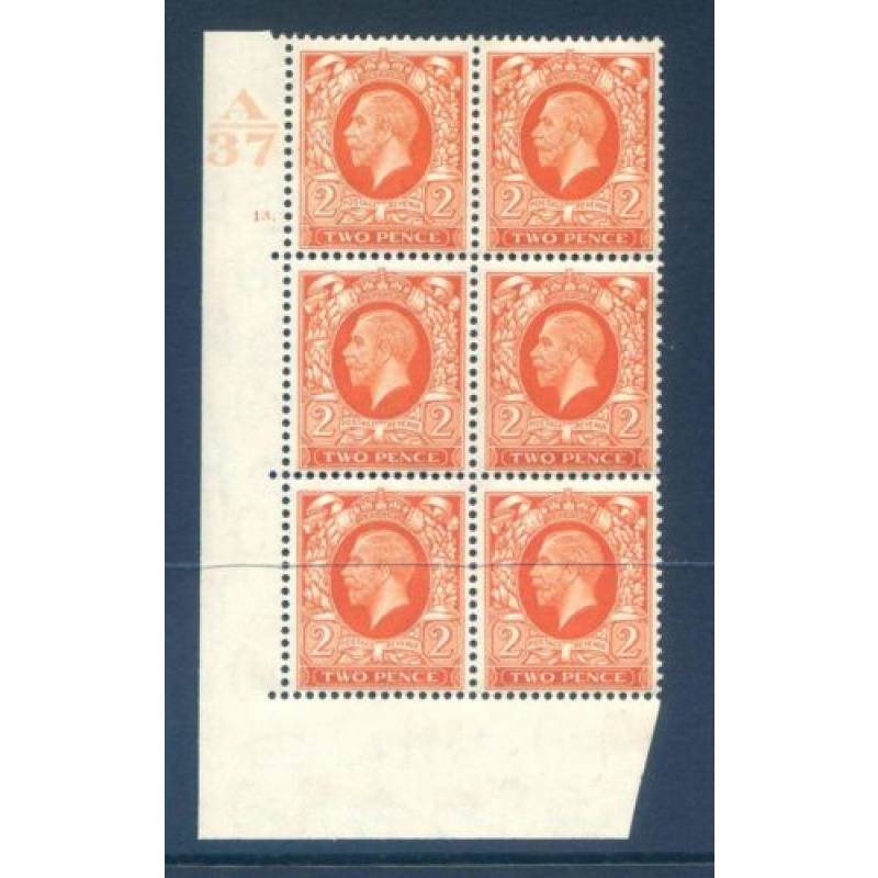 KGV SG442 2d Orange A37 Cyl 13 Dot E I Unmounted Mint