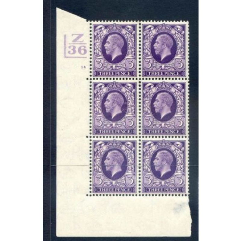 KGV SG444 3d Violet Z36 Cyl 14 No Dot E I Mounted Mint