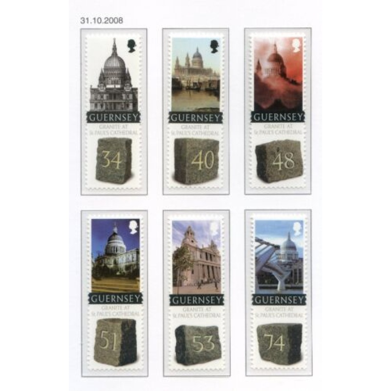 Guernsey 2008 St Pauls Cathedral Set SG1248 1253 Unmounted Mint