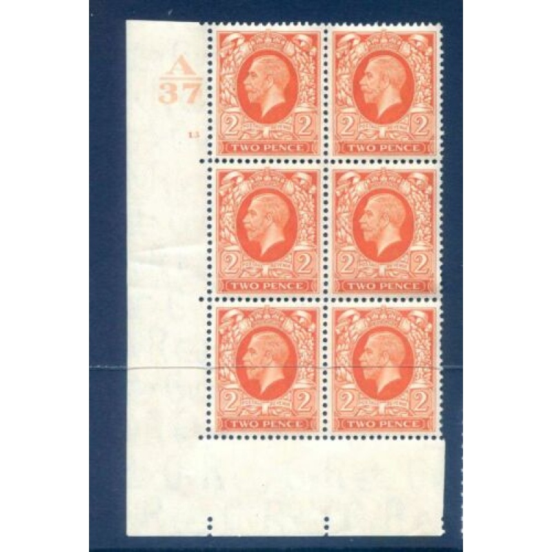 KGV SG442 2d Orange A37 Cyl 13 No Dot E I Unmounted Mint