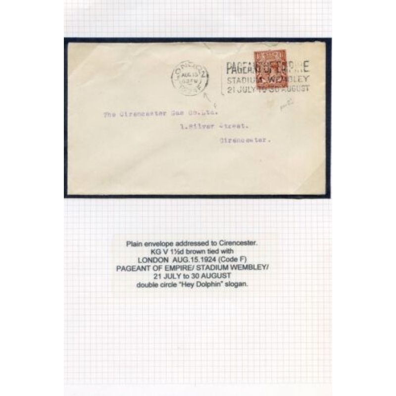 Plain Envelope to Cirencester KGV 1 1 2d Brown Pageant of Empire Cancel