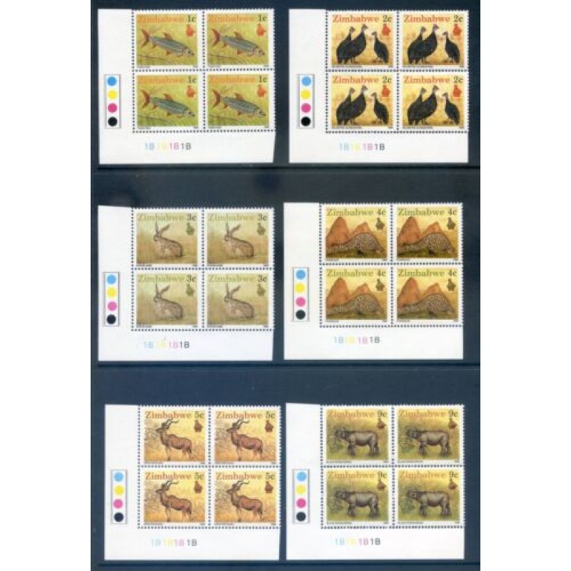 Zimbabwe 1990 Natural Resources set Unmounted Mint T L Blocks 4