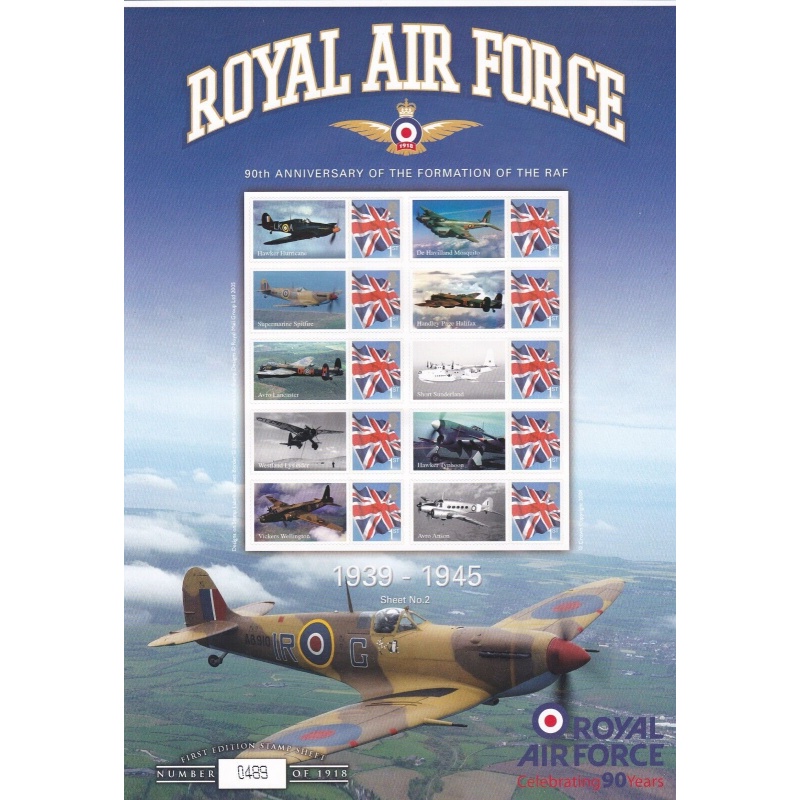 BC-157 Royal air force limited edition sheet 489 Smiler Sheet UNMOUNTED MINT