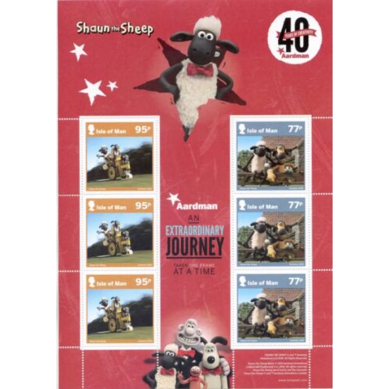 Isle Of Man 2016 Shaun the Sheep Sheet MNH