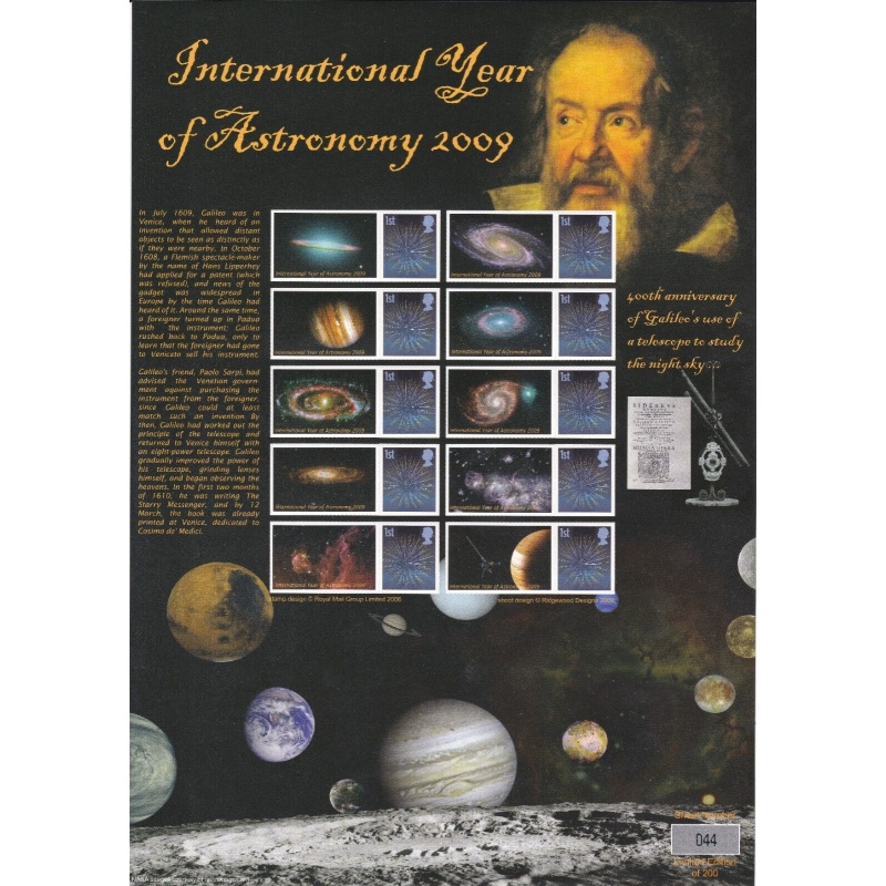 BC-239 GB 2009 Astronomy year no. 44 RARE SMILER SHEET UNMOUNTED MINT MNH