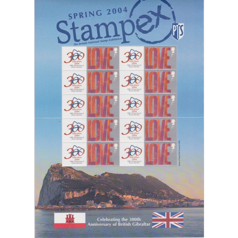 GB 2004 spring 300th gibraltar Stampex Smiler sheet UNMOUNTED MINT MNH